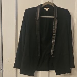 Helmut Land Black Women's Blazer with Leather Trim 0